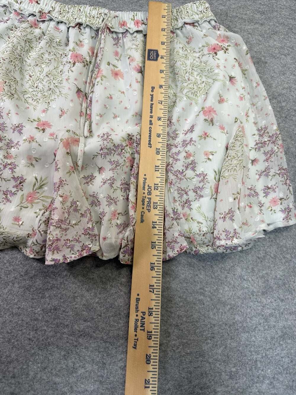 Mi Ami Floral Print Elastic Waist Mini Skirt with Ruffle Hem - Picture 5 of 5